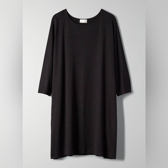 Aritzia Wilfred Free Cober T-shirt Dress Relaxed Jersey Long sleeve black - Picture 4 of 13